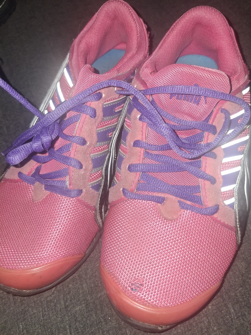 Puma Women’s Pink Athletic Sneakers with Purple Laces